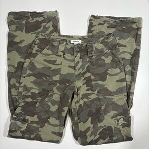 Garage Camo Cargo Pants Green Women’s Size 1 Low Rise Y2K Utility Pockets
